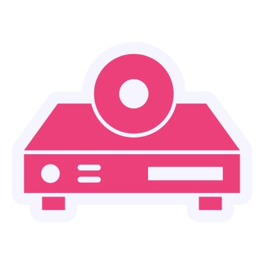 DVD oynatıcı simgesi, vektör illüstrasyonu