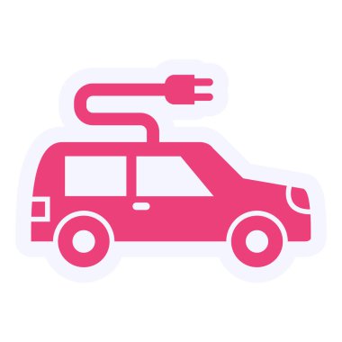 Electric Car icon, simple illustration