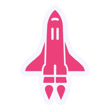 Roket. Web simgesi basit illüstrasyon