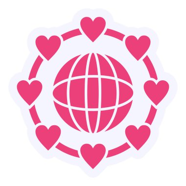 Peace flat icon isolated on color background, vector illustration