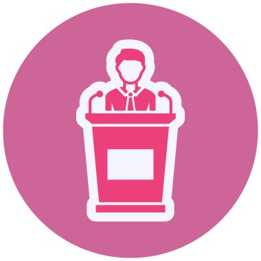 Konferans. Web simgesi basit illüstrasyon