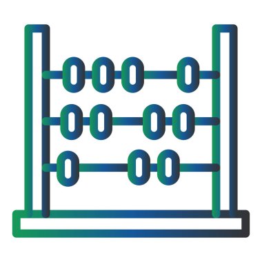Abaküs Vektörü Kabartma Simgesi Tasarımı
