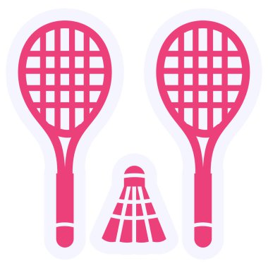 Badminton simgesi, vektör illüstrasyonu