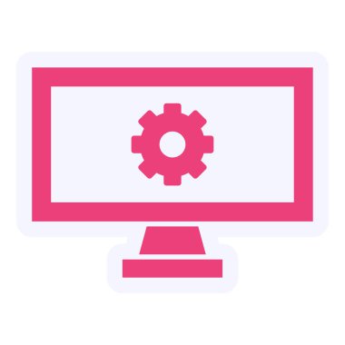  Çevrimiçi Yönetim. Web simgesi basit illüstrasyon