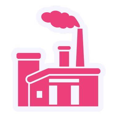 Fabrika simgesi, vektör illüstrasyonu