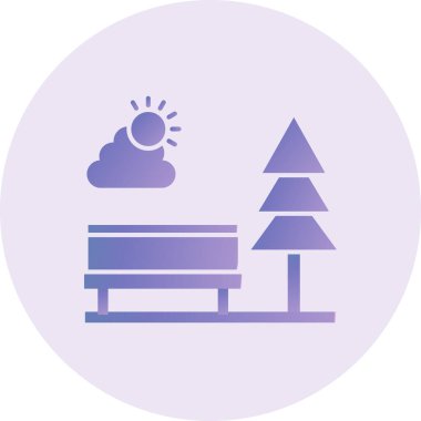 Peyzaj simgesinin vektör illüstrasyonu