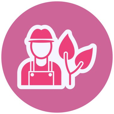 Bahçıvan. Web simgesi basit illüstrasyon