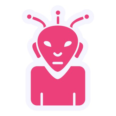 Uzaylı. Web simgesi basit illüstrasyon