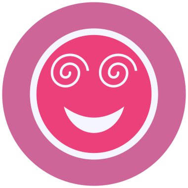 Dizzy smile face emoticon, vector illustration