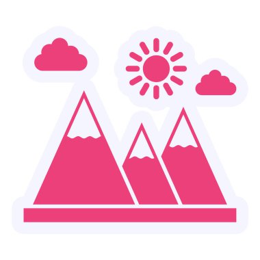 Mountains landscape. web icon simple design