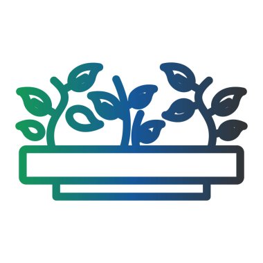 simple web icon,  illustration of few Plants glowing 