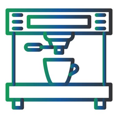 Kahve makinesi. Web simgesi basit illüstrasyon