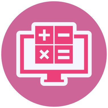 Hesap makinesi. Web simgesi basit illüstrasyon 