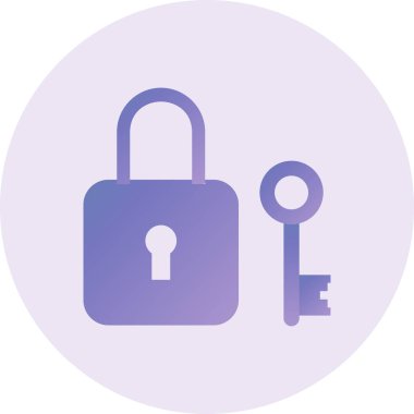 Asma kilit. Web simgesi basit illüstrasyon