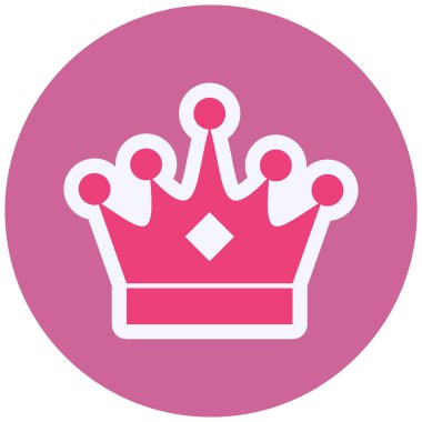 Crown düz simgesi, vektör illüstrasyonu