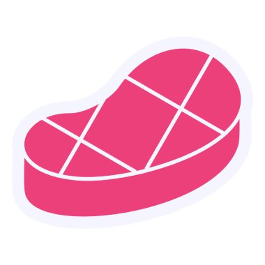 Biftek. Web simgesi basit illüstrasyon