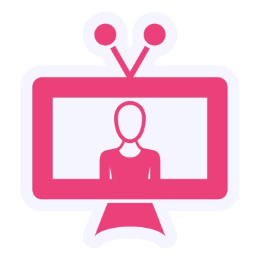 TV simgesi vektör illüstrasyonu