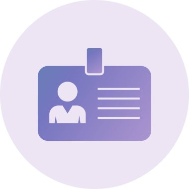 Kimlik kartı simgesi, vektör illüstrasyonu