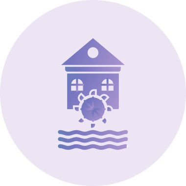 vector illustration of Water Mill icon
