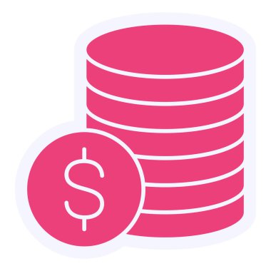 web icon, simple illustration of Coins