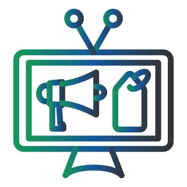 Televizyon. Web simgesi basit illüstrasyon