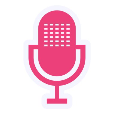 Mikrofon. Web simgesi basit illüstrasyon 