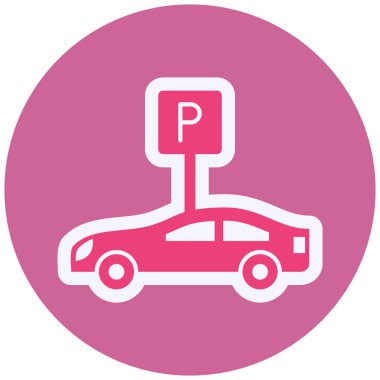 Otopark modern ikon vektör illüstrasyonu