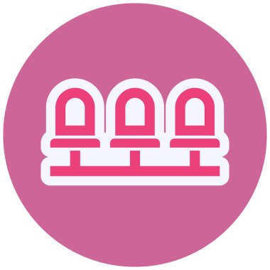 simple icon of Stadium Seating chairs, website browser illustration
