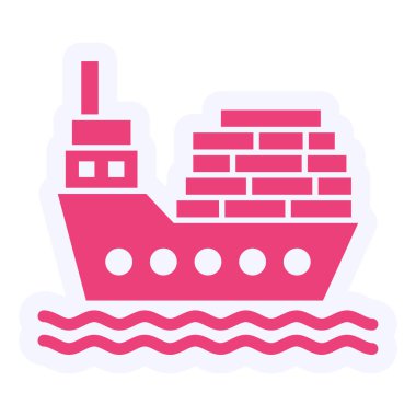 Kargo gemisi simgesinin vektör çizimi