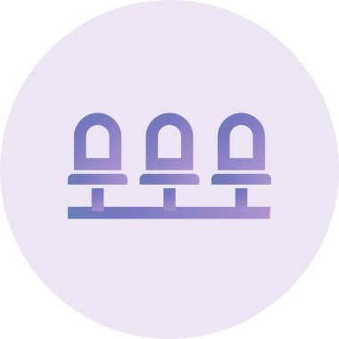 simple icon of Stadium Seating chairs, website browser illustration