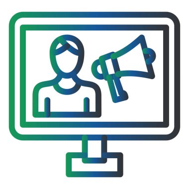 Konuşmacı. Web simgesi basit illüstrasyon