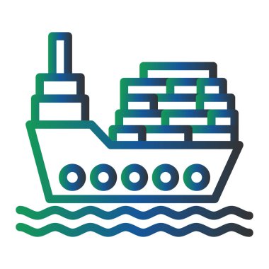 Kargo gemisi simgesinin vektör çizimi