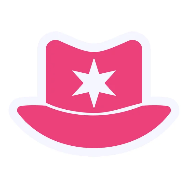 Sheriff Hat Flat Icon Vector Illustration — Stockový vektor