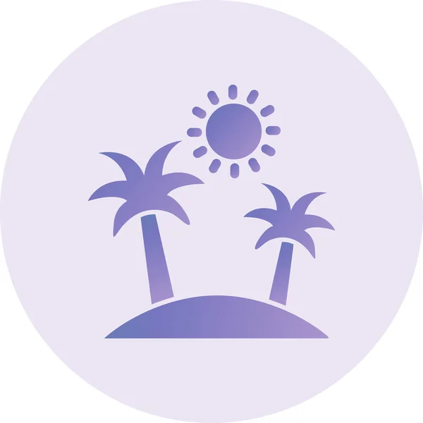 Palmboom Icoon Vectorillustratie — Stockvector