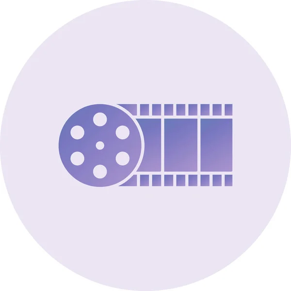 Film Reel Vector Glyph Icon Design — Vector de stock