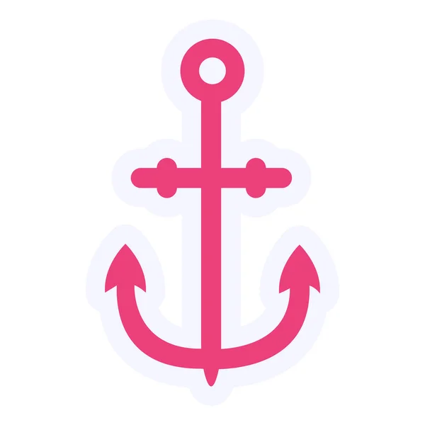 Anchor Icon Ship Helm Sign Isolated Element Illustration — Stockvektor