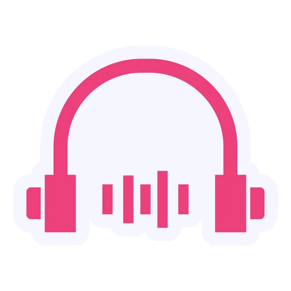 Color Vector Headphones Icon Illustration — Stockový vektor
