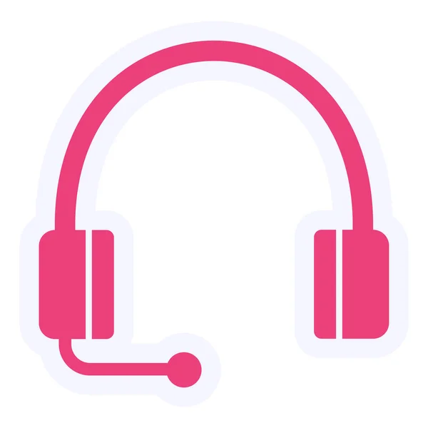 Color Vector Headphones Icon Illustration — Stockový vektor