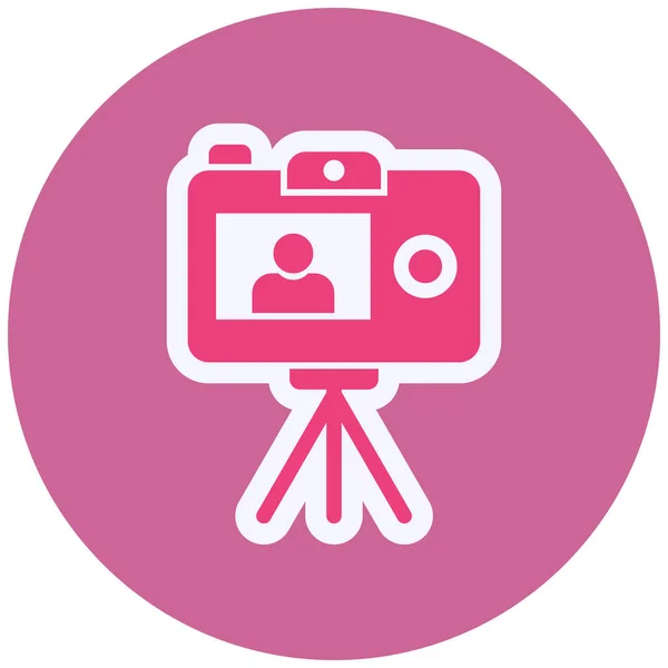 Video Recording Icon Flat Vector — Stockvektor