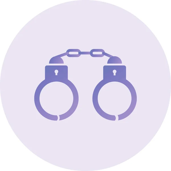 Handcuffs Modern Icon Vector Illustration — Stockvector