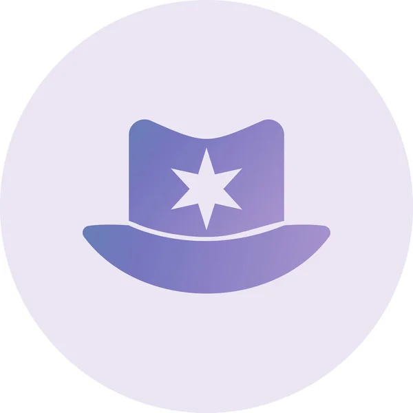 Sheriff Hat Flat Icon Vector Illustration — 스톡 벡터