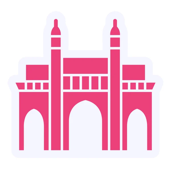 India Gateway Web Icon Simple Illustration — Stockvektor