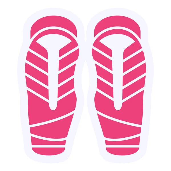 Flip Flops Icon Cartoon Shoes Vector Illustration White Background —  Vetores de Stock