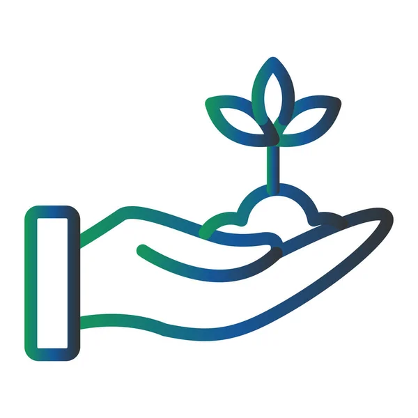Hand Holding Sprout Growth Plant Vector Icon — Vector de stock