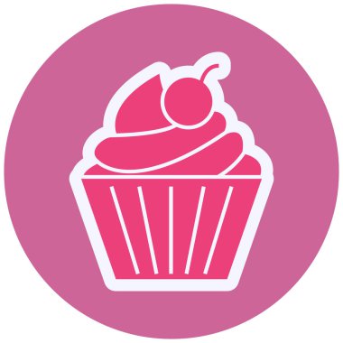 Cup Cake modern ikon vektör çizimi
