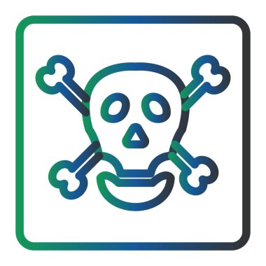 death skull icon flat illustration
