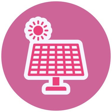 Güneş paneli simgesinin vektör illüstrasyonu 