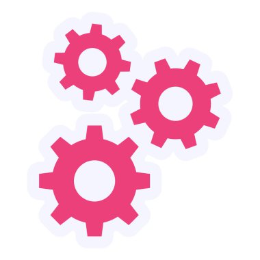 Cogwheel Vektör Kabartma Simgesi Tasarımı