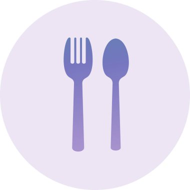 Beyaz arkaplanda çatal ve bıçak simgesi