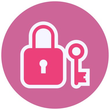 Asma kilit. Web simgesi basit illüstrasyon